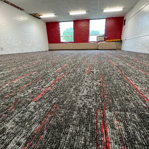 Carpet tile in a commercial space